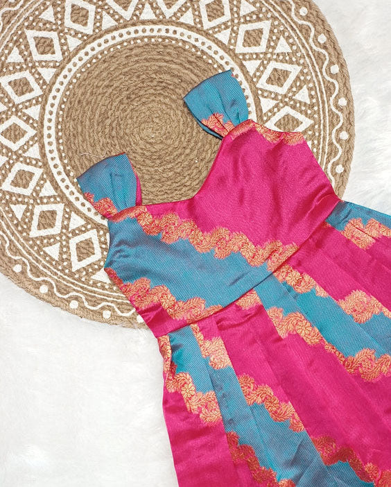 Mahi - Blue Pink Frock Minipattu