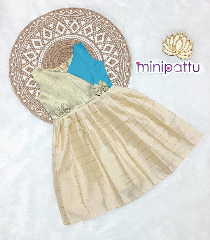 Ziya - Gold Blue Frock Minipattu