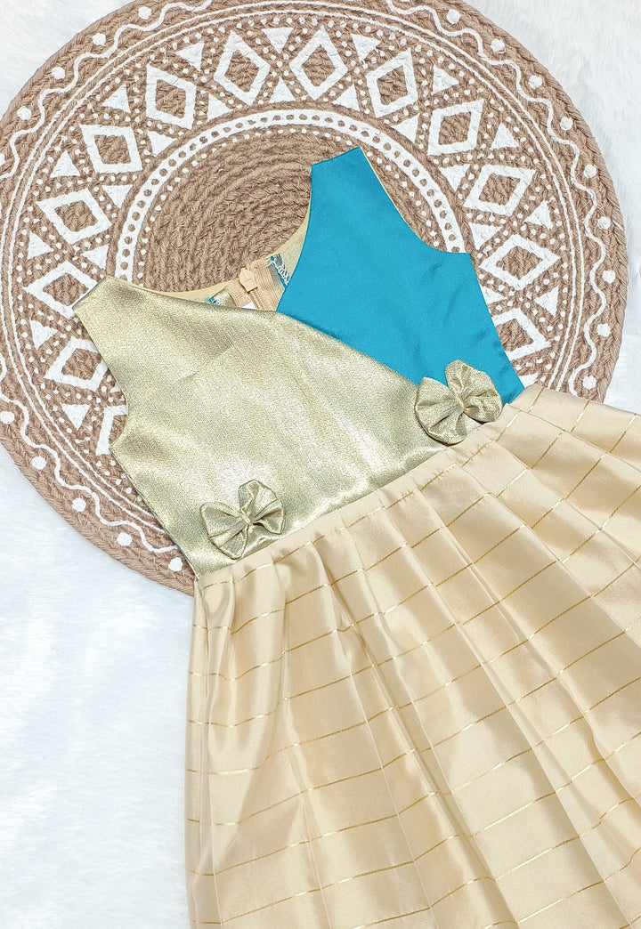 Ziya - Gold Blue Frock Minipattu