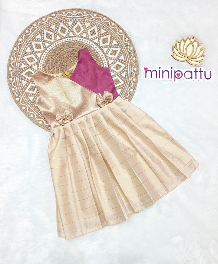 Ziya - Gold Wine Frock Minipattu