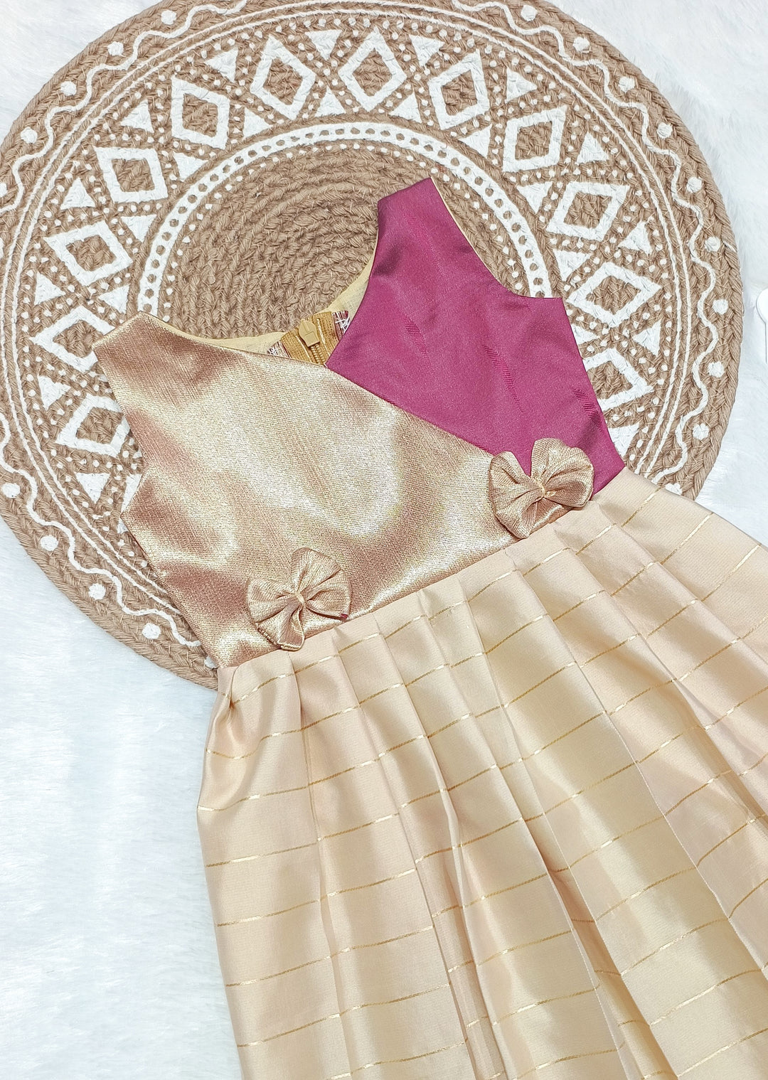 Ziya - Gold Wine Frock Minipattu