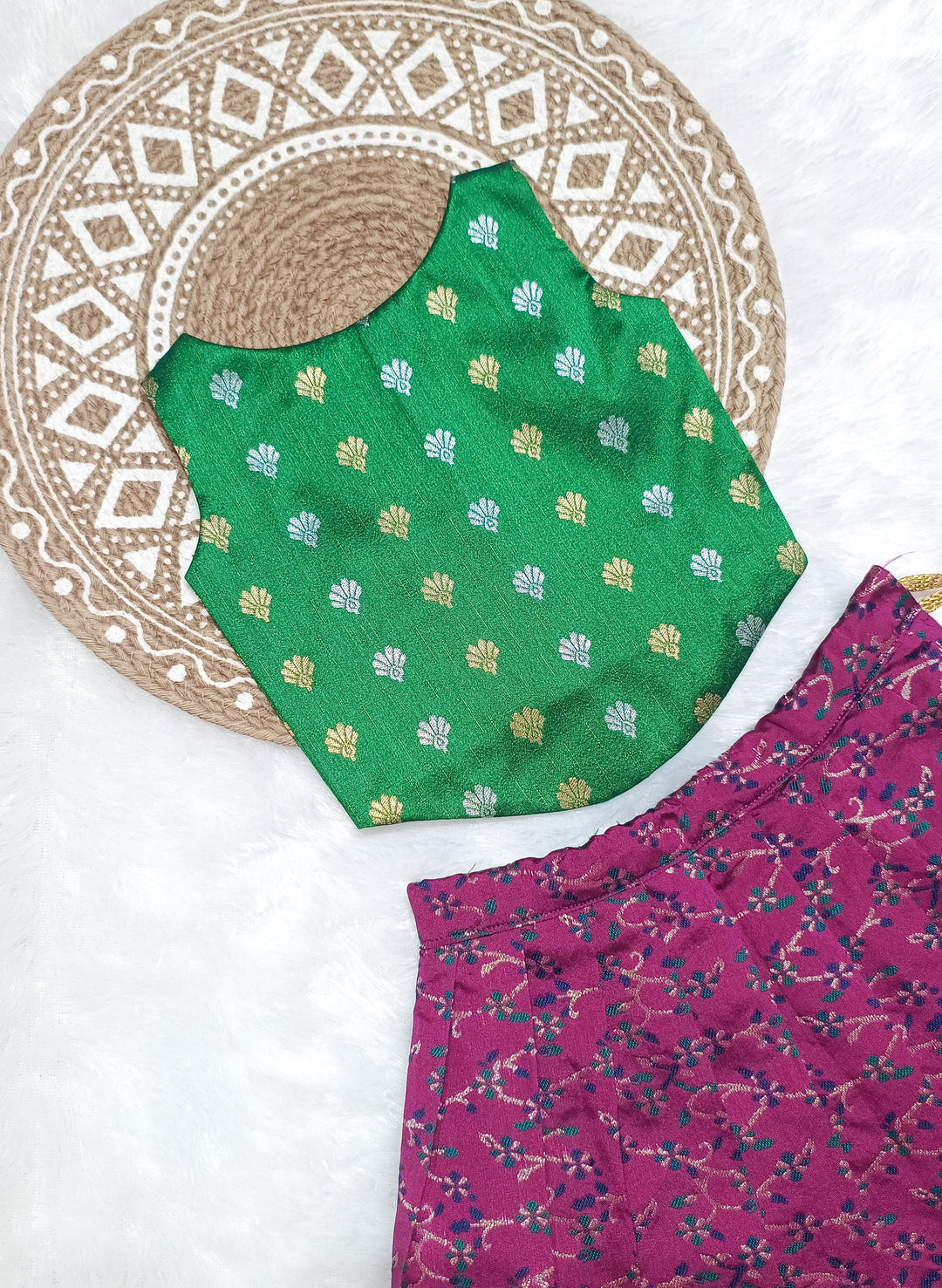 Prathiksha - Green Purple Designer Minipattu