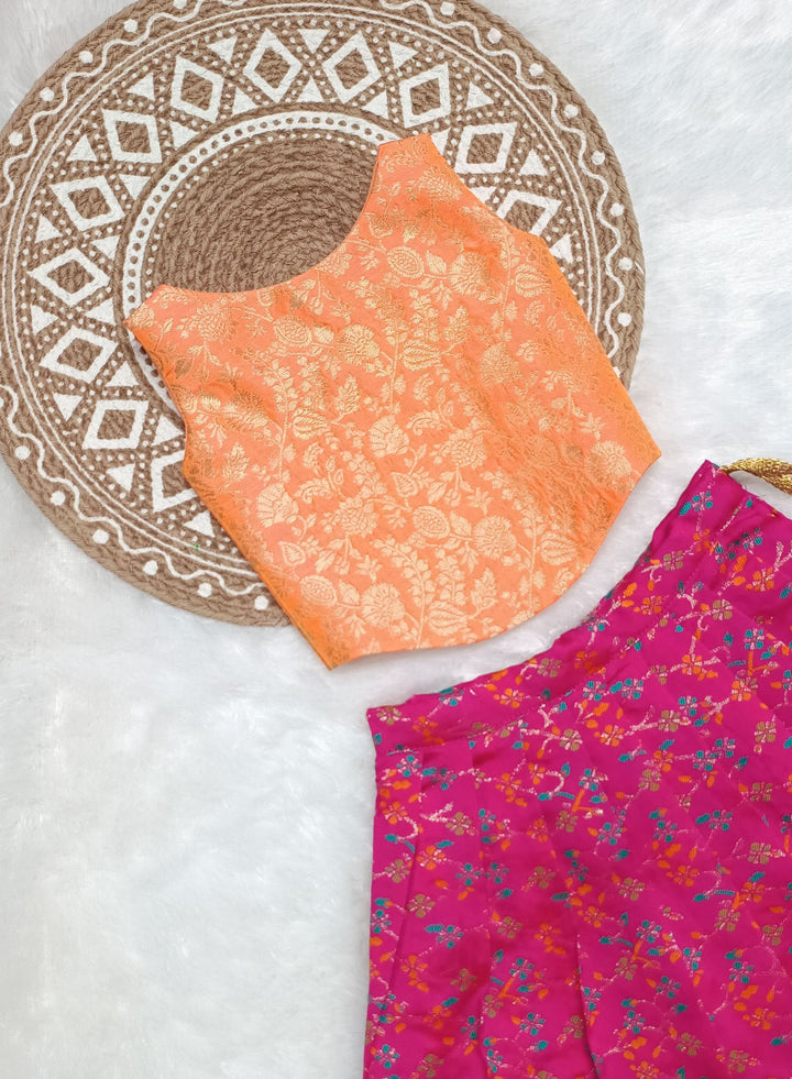 Prathiksha - Orange Pink Designer Minipattu