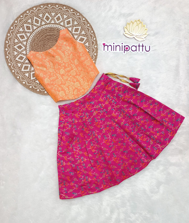 Prathiksha - Orange Pink Designer Minipattu
