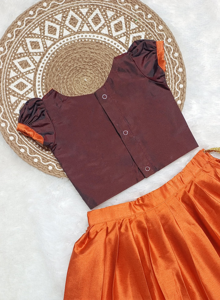 Anjali - Brown Rust Orange Designer Minipattu