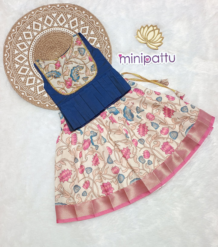 Rakshita - Navy Blue Designer Minipattu