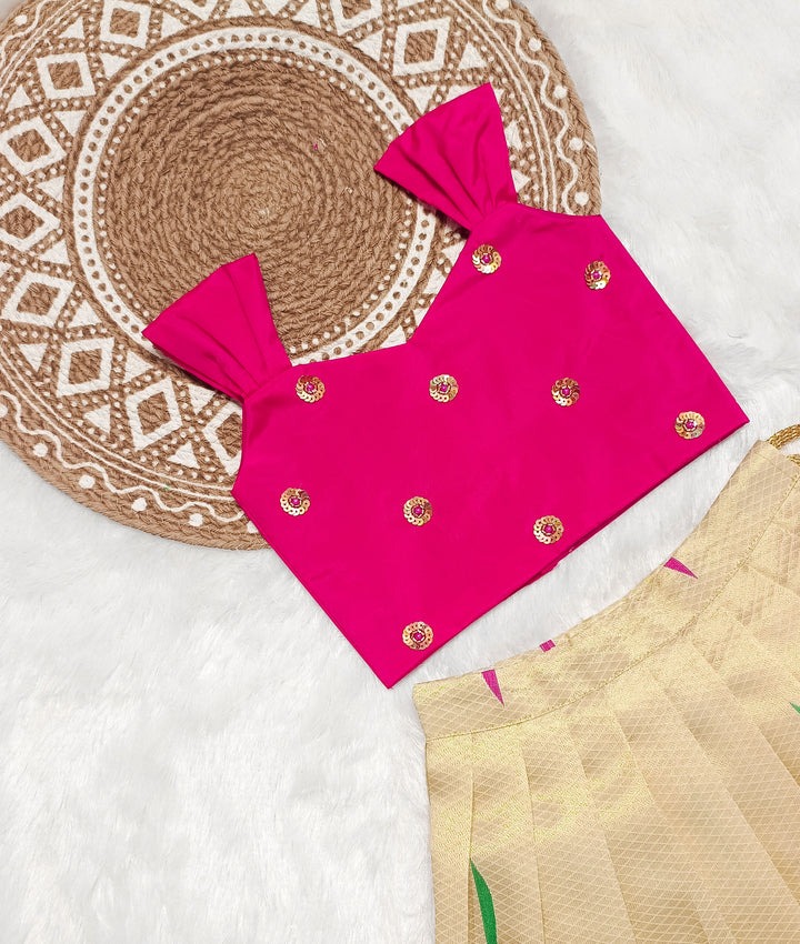 Ziva Designer Pink Ivory Minipattu