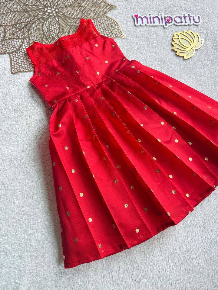 Jingle -Red Butta Frock Minipattu