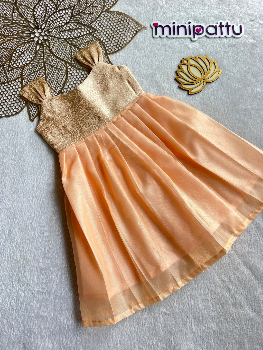 Anvika - Peach Frock Minipattu
