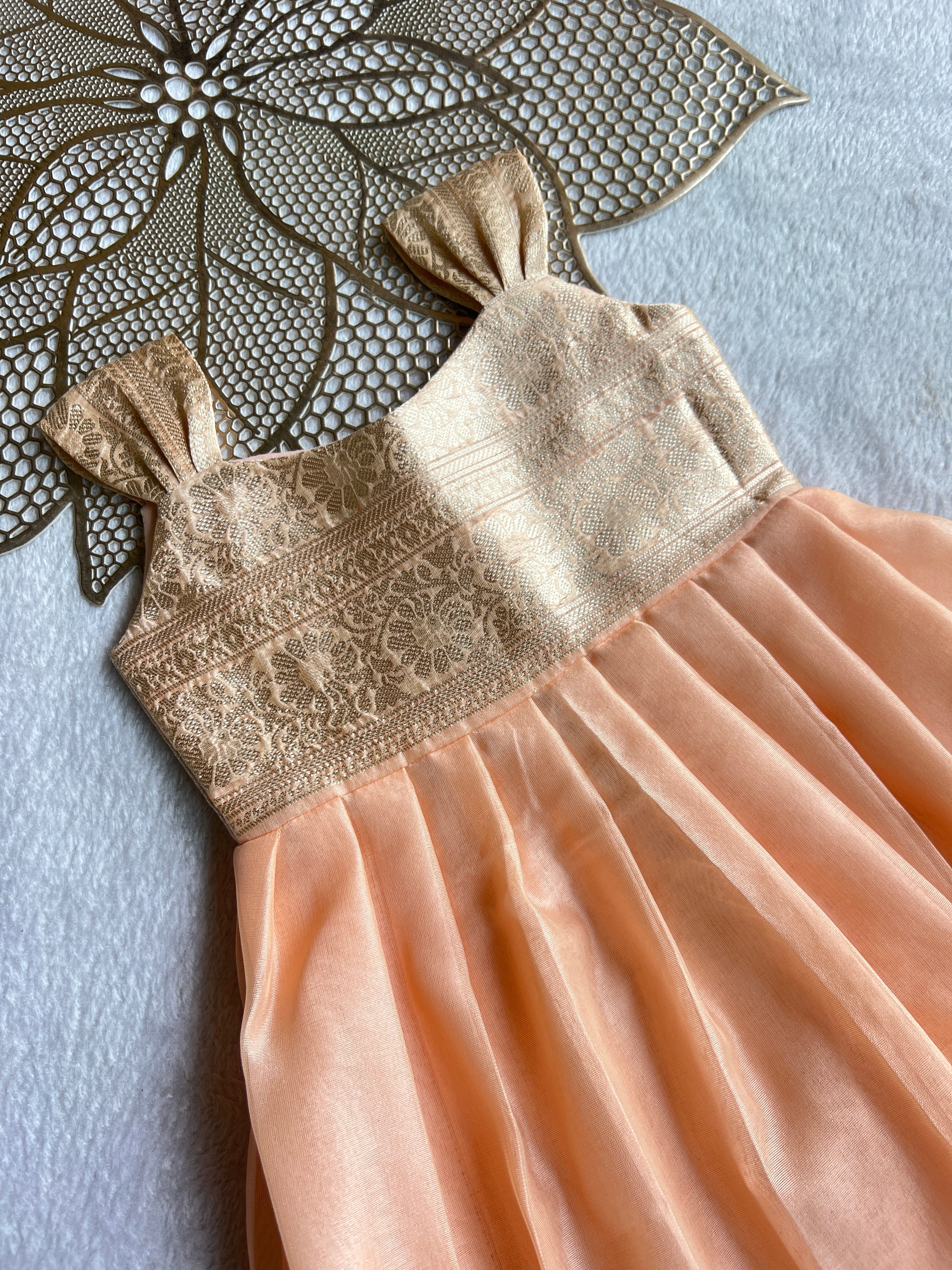 Anvika - Peach Frock Minipattu