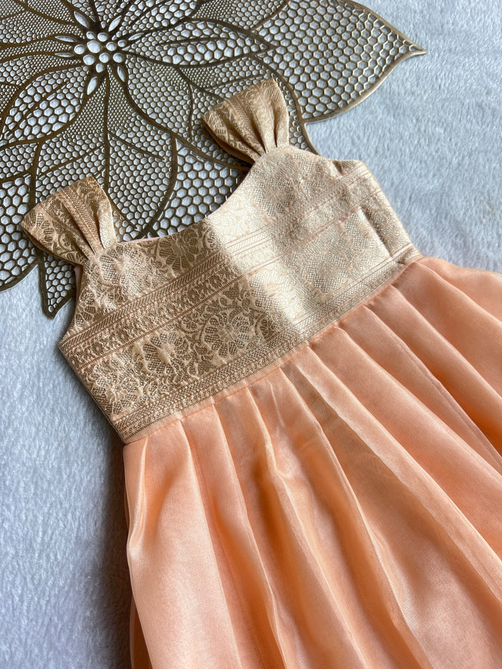 Anvika - Peach Frock Minipattu