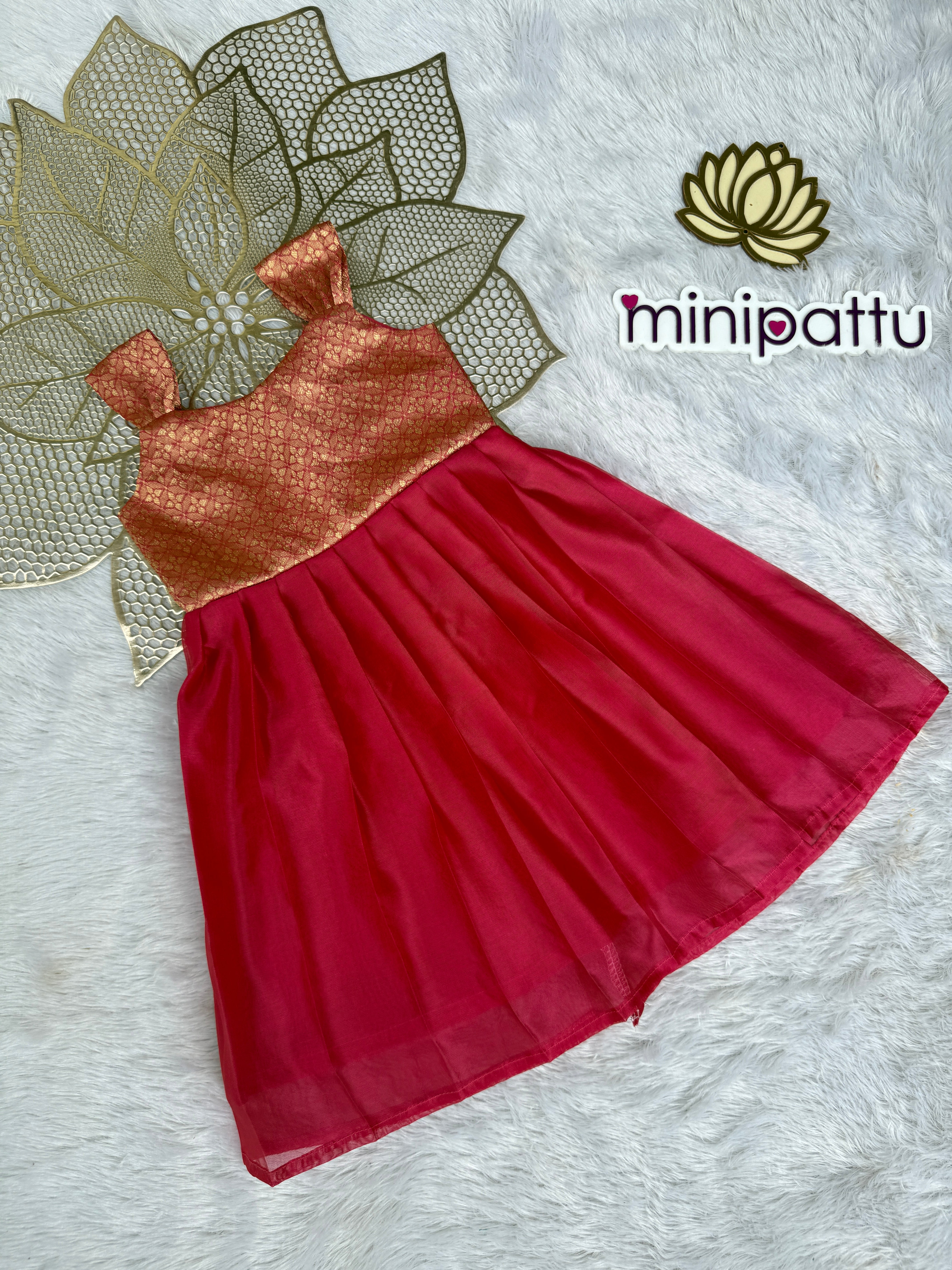 Anvika - Rani Pink Frock Minipattu