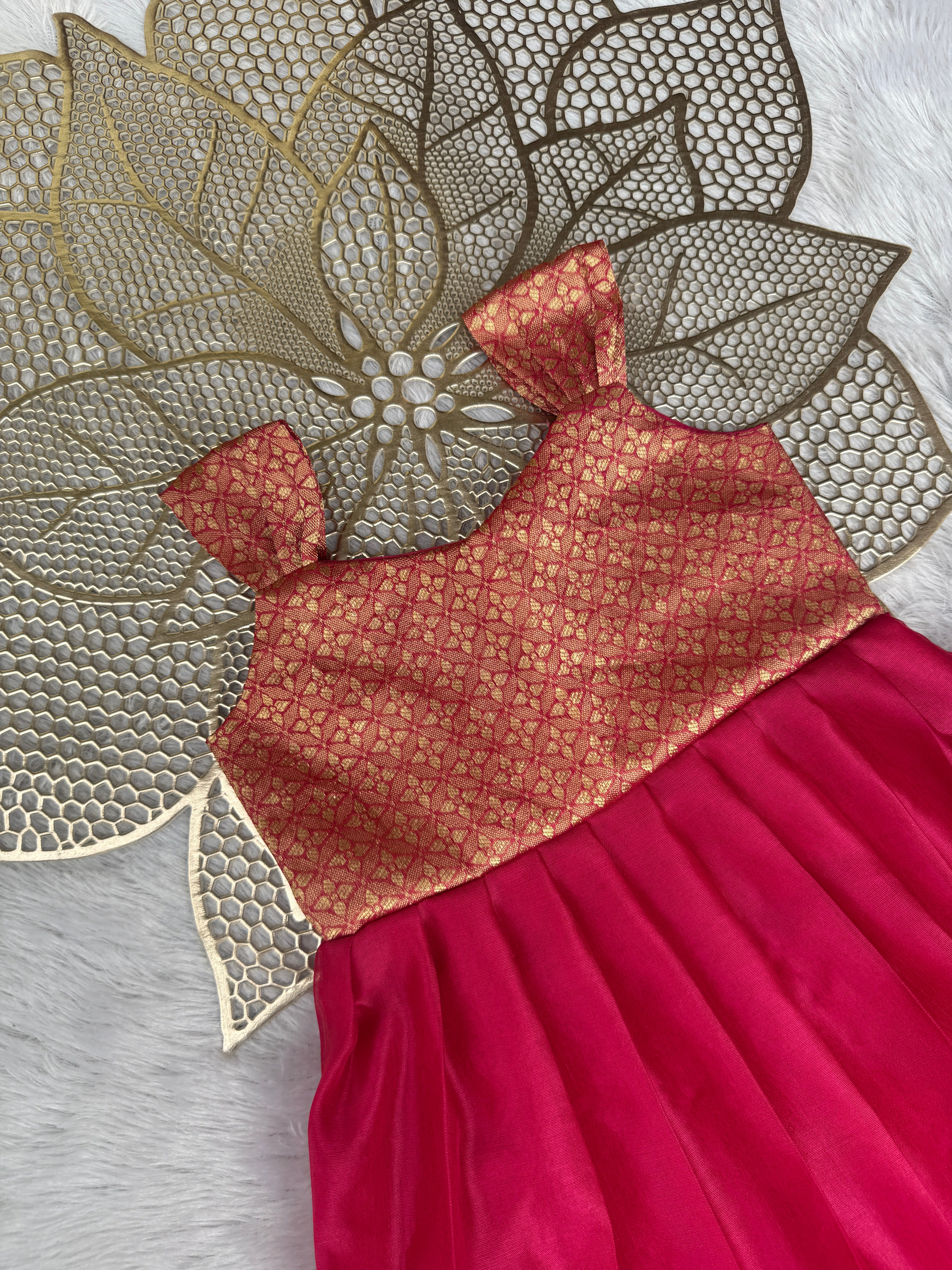 Anvika - Rani Pink Frock Minipattu