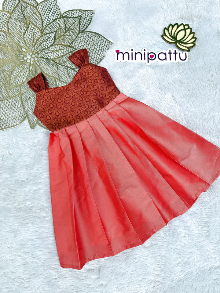 Malar - Maroon Pink Frock Minipattu