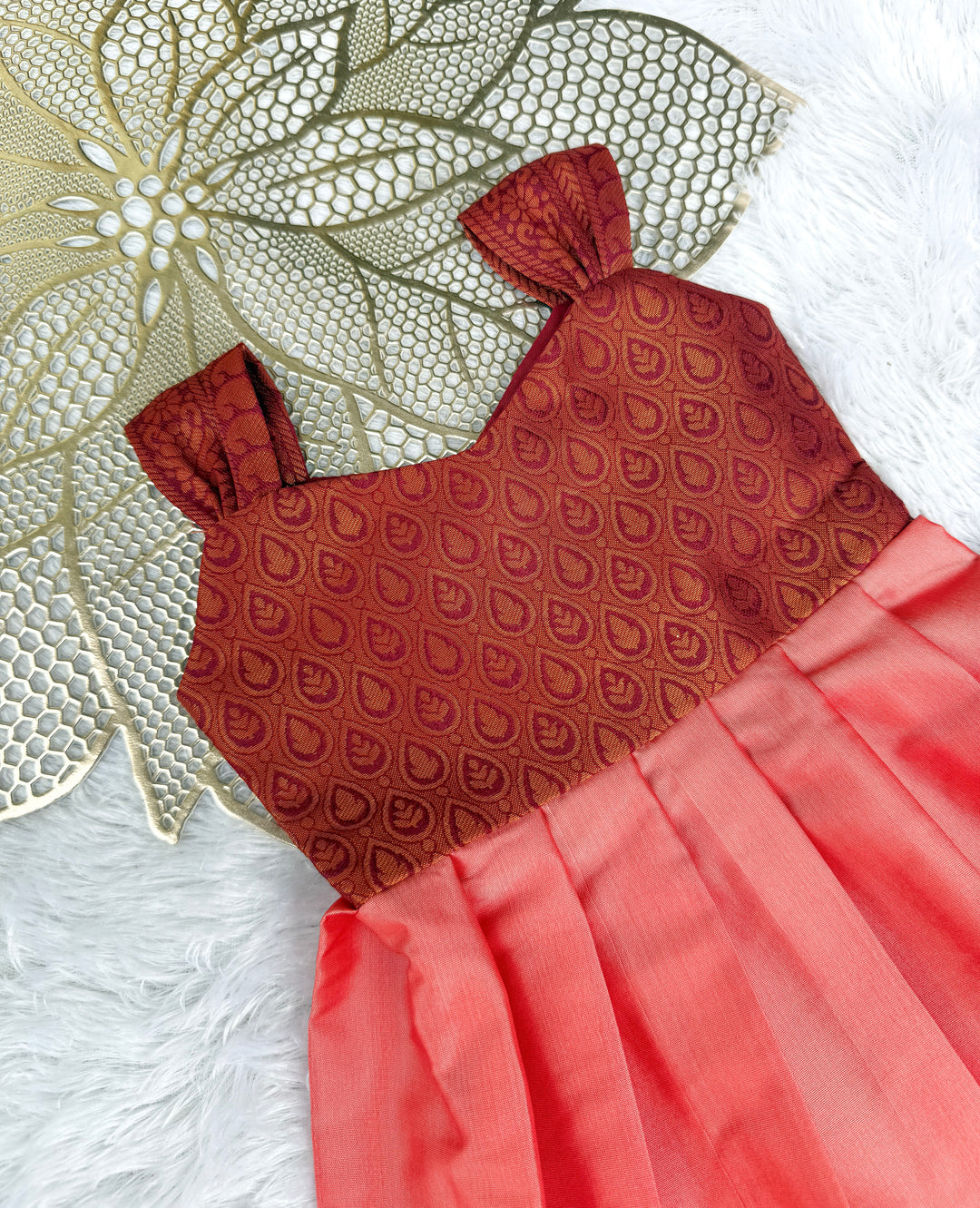 Malar - Maroon Pink Frock Minipattu