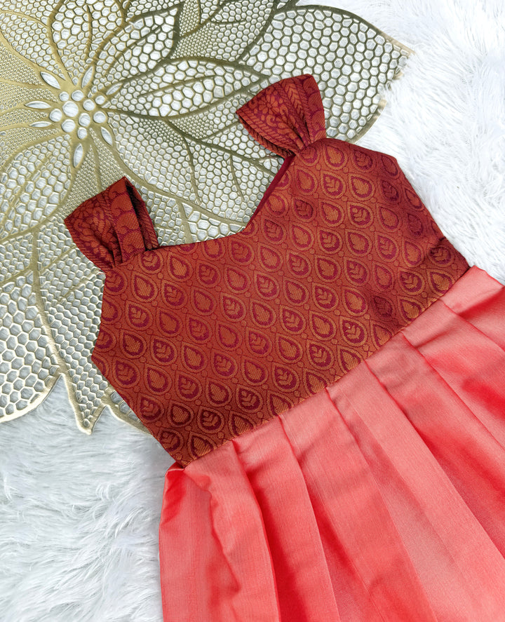 Malar - Maroon Pink Frock Minipattu