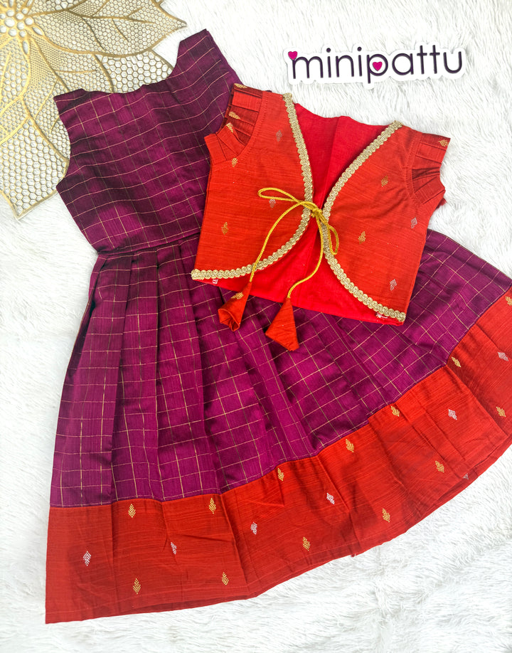 Naynika - Purple Rust Frock Minipattu