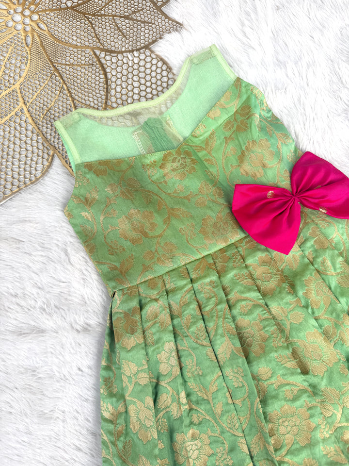 Mithra - Green Pink Frock Minipattu