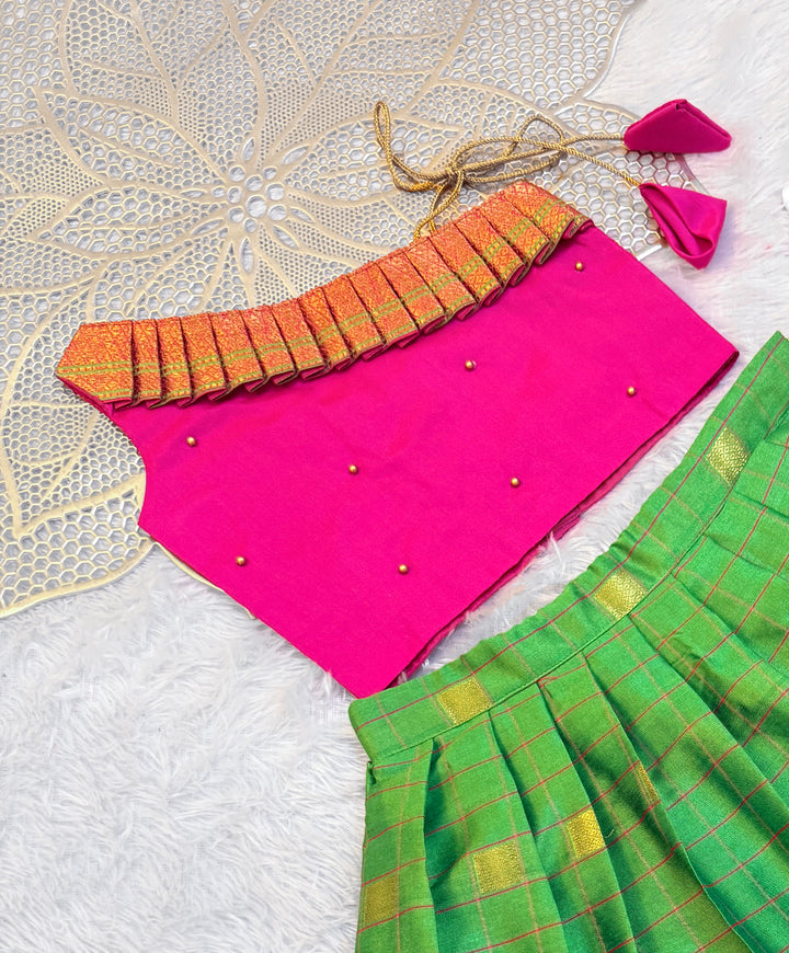 Yamuna - Pink Green Minipattu