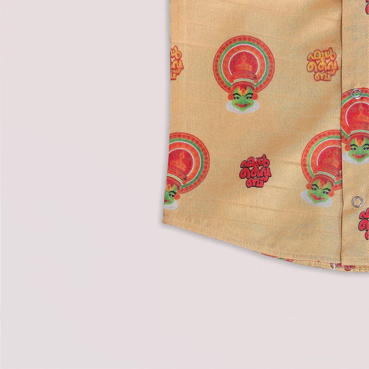 Kathakali - Gold Shirt & Veshti Set