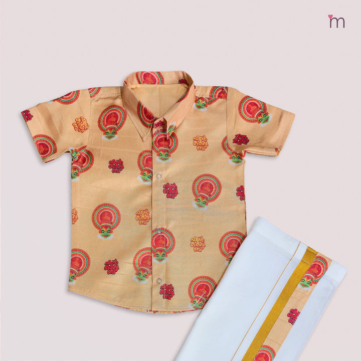 Kathakali - Gold Shirt & Veshti Set