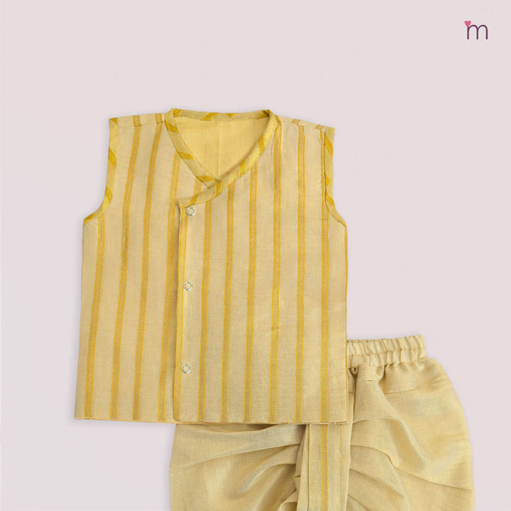 Rithvik -  Stripes Tissue Jabla Set Minipattu