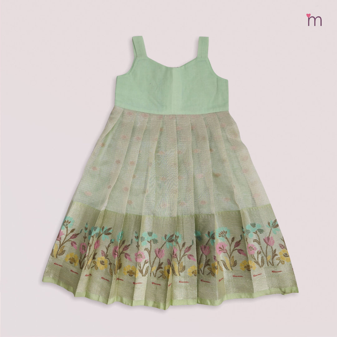 Varnika - Peacock Blue Green Pattu Pavadai Minipattu