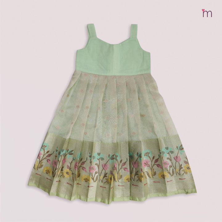 Varnika - Peacock Blue Green Pattu Pavadai Minipattu