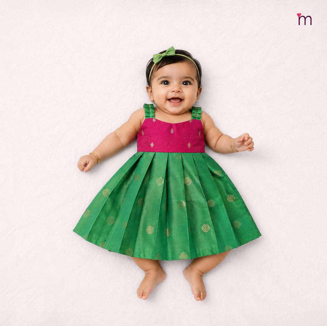 Anika - Pink Green Minipattu