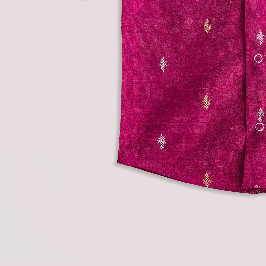 Kavin - Pink Kurta Shirt & Veshti Set
