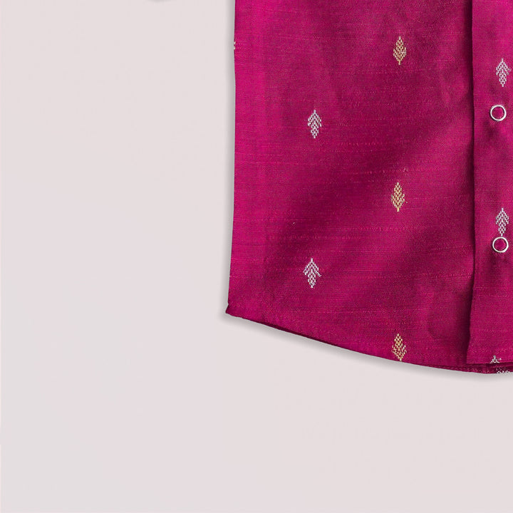 Kavin - Pink Kurta Shirt & Veshti Set