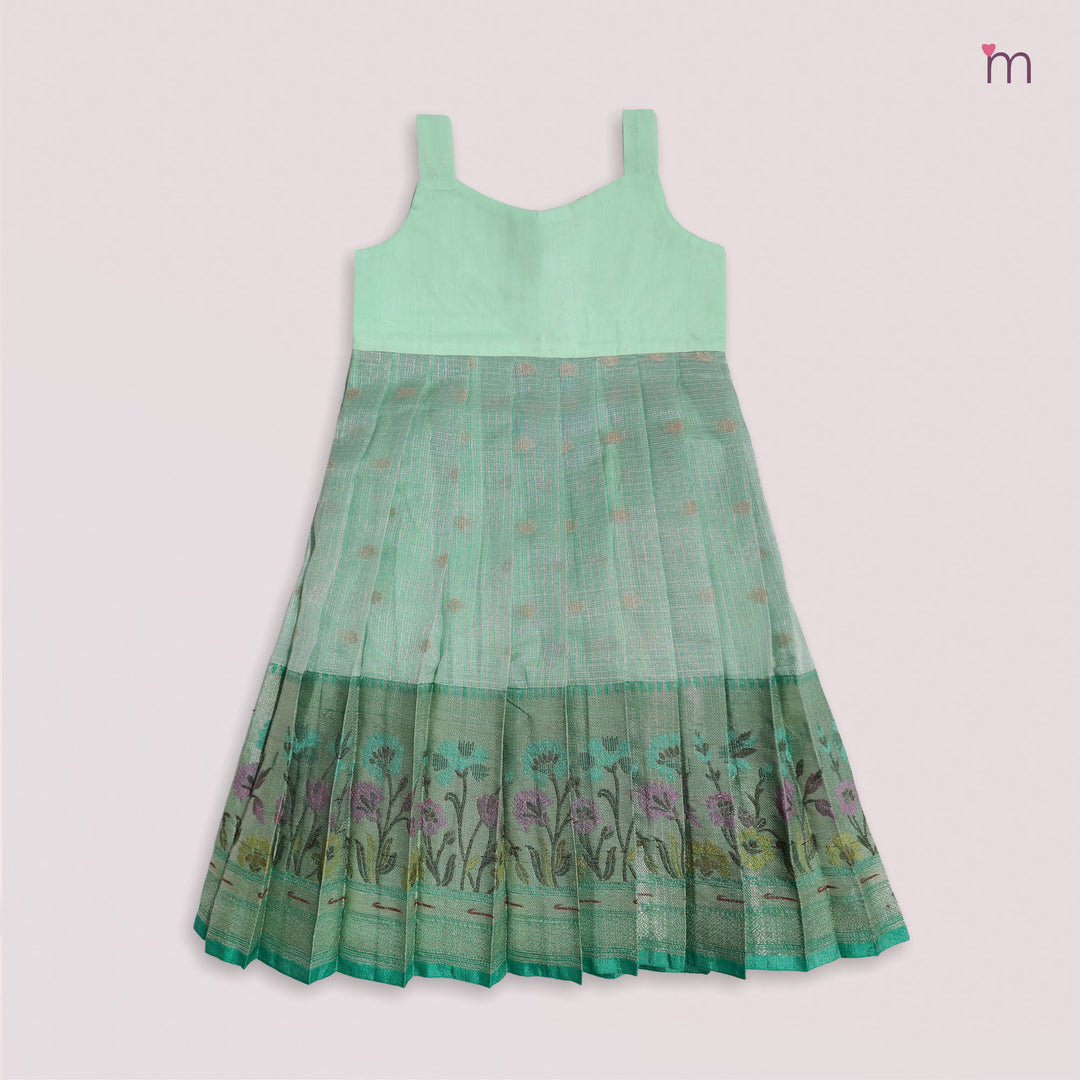Vihana - Pink Green Pattu Pavadai Minipattu