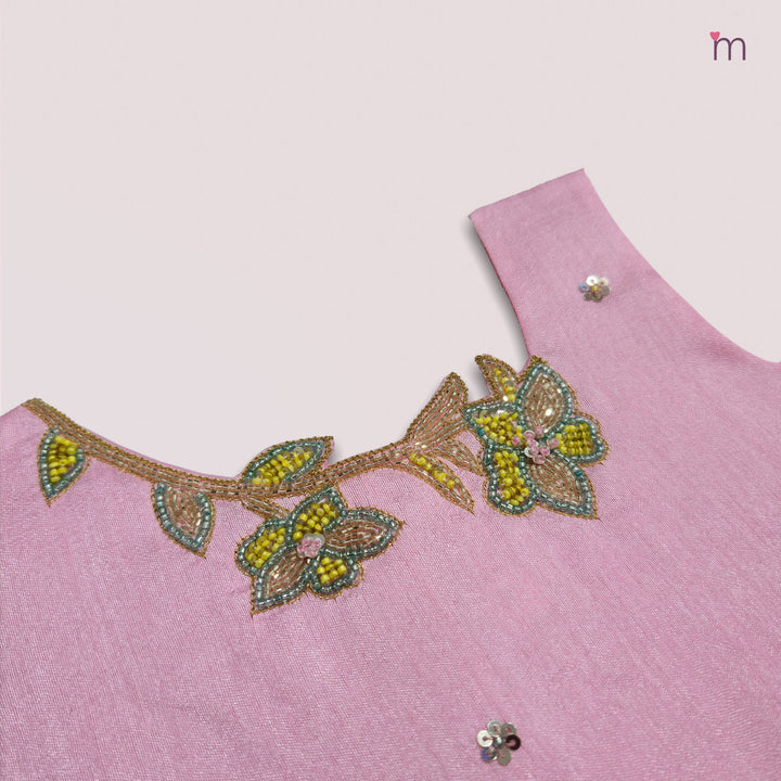 Vihana - Pink Green Pattu Pavadai Minipattu