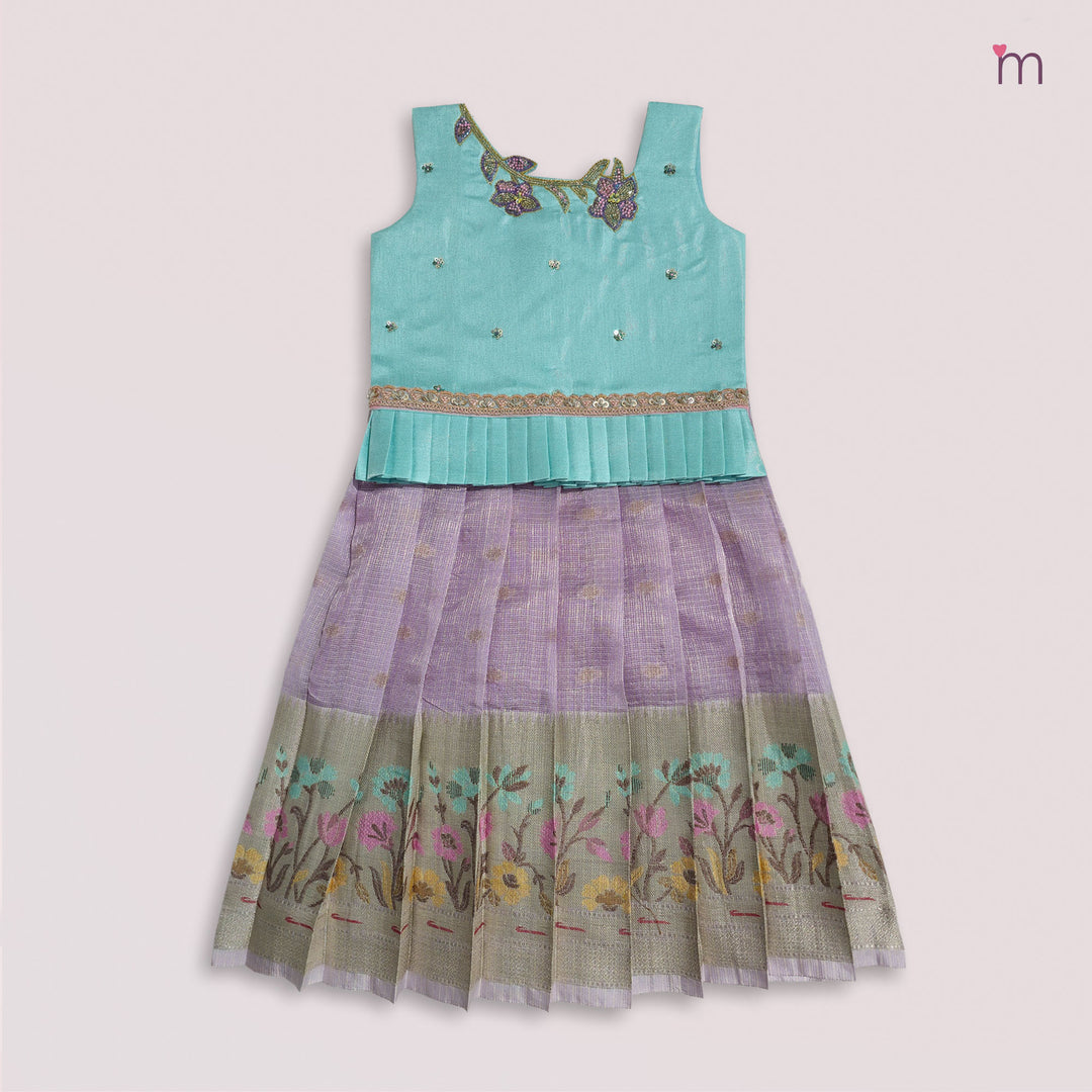 Vihana - Blue Lavender Pattu Pavadai Minipattu