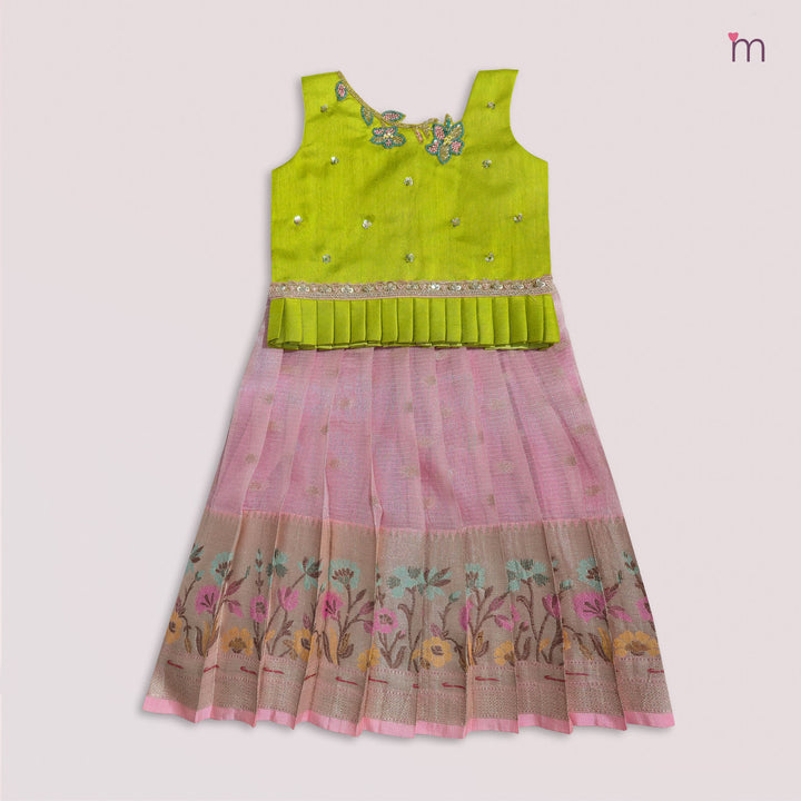 Vihana - Green Pink Pattu Pavadai Minipattu