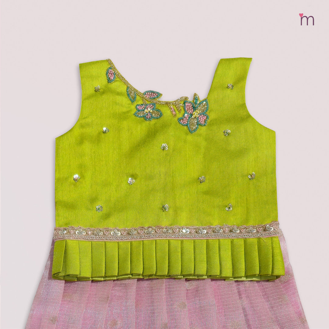Vihana - Green Pink Pattu Pavadai Minipattu