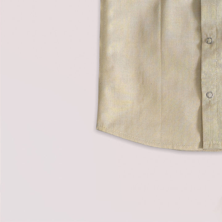 Perumal Half White Tissue Shirt & Veshti set