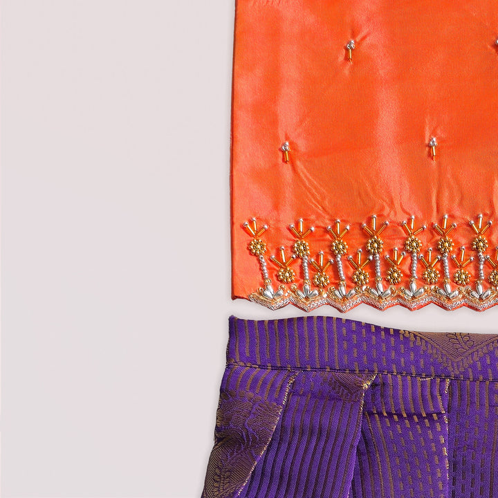 Nila - Orange Violet Minipattu