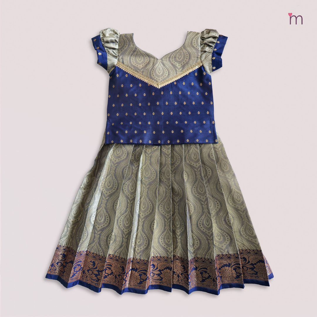 Kalyani - Blue Pattu Pavadai Minipattu