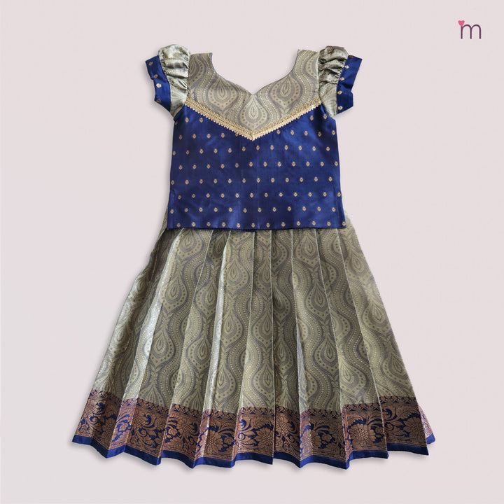 Kalyani - Blue Pattu Pavadai Minipattu