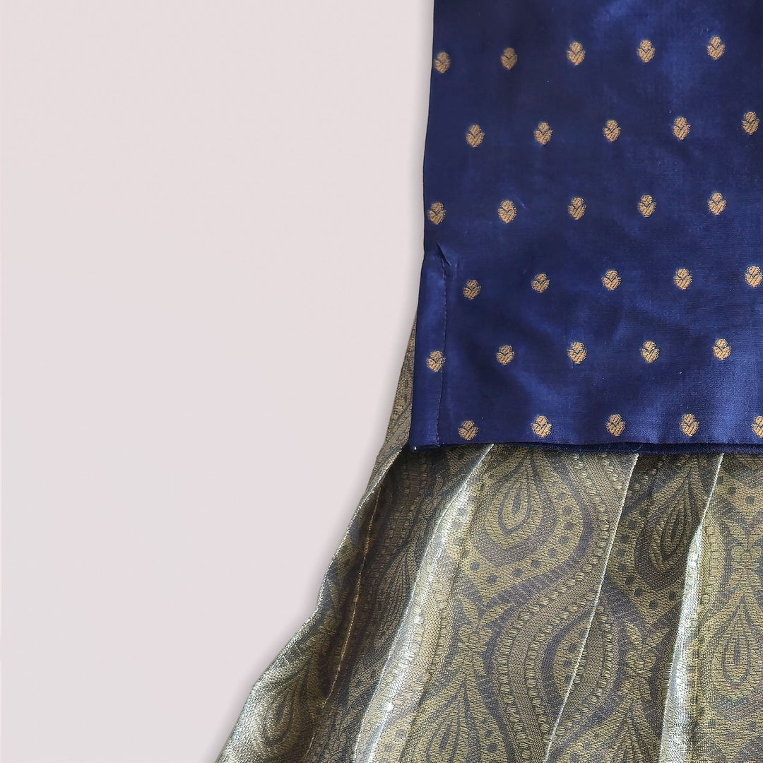 Kalyani - Blue Pattu Pavadai Minipattu