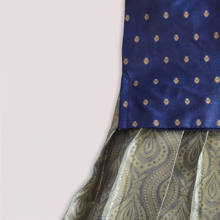 Kalyani - Blue Pattu Pavadai Minipattu