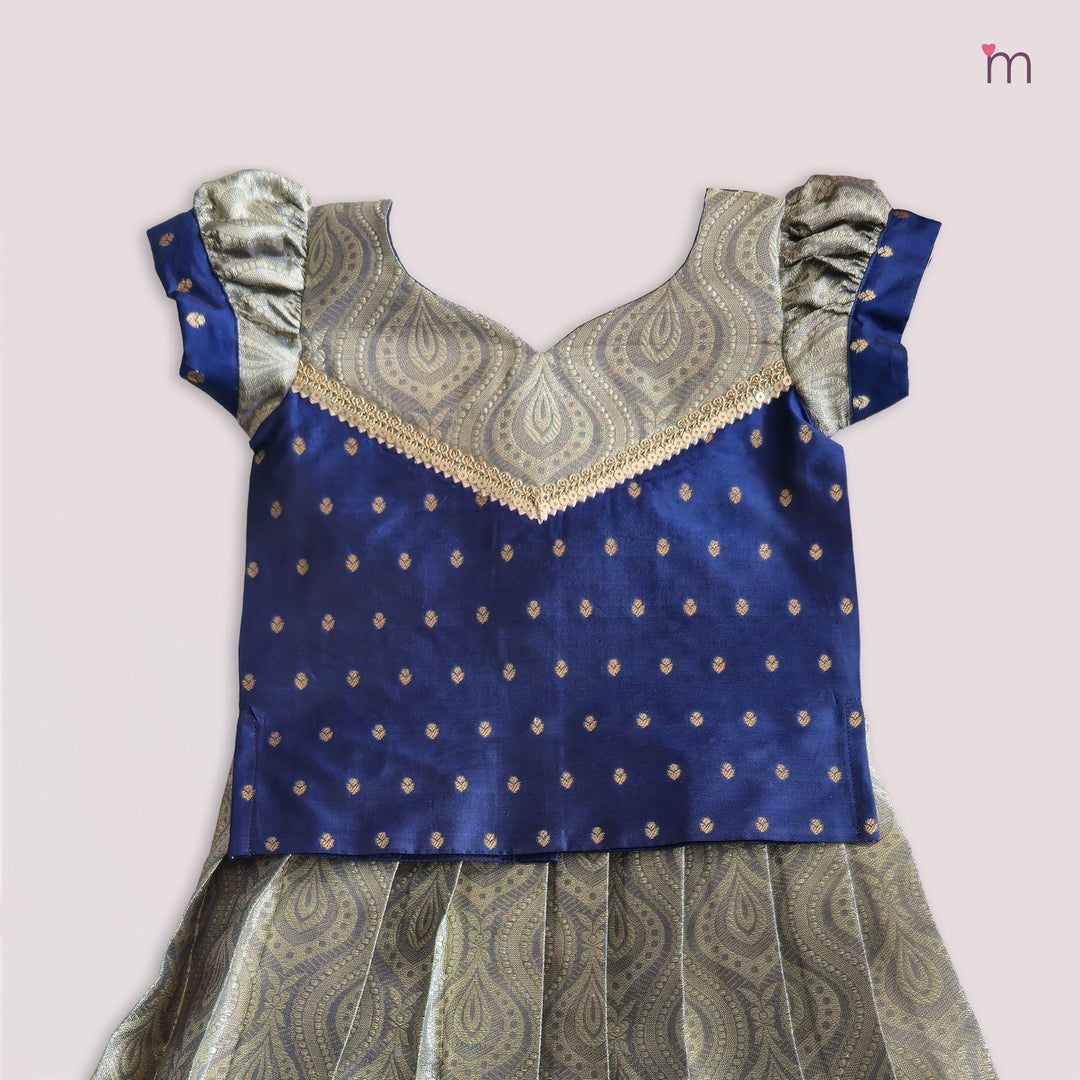 Kalyani - Blue Pattu Pavadai Minipattu