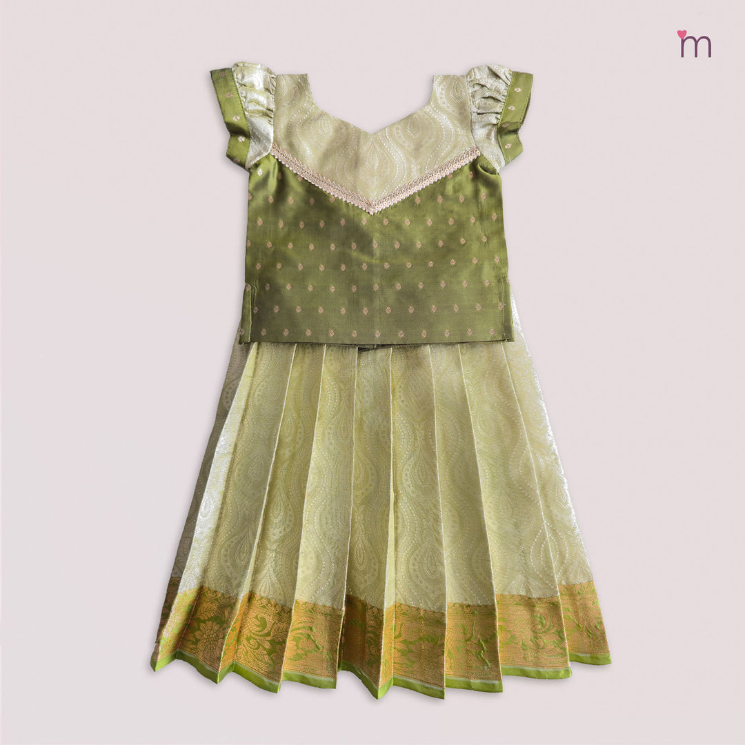 Kalyani - Leaf Green Pattu Pavadai Minipattu