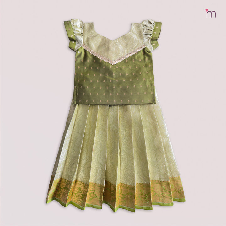 Kalyani - Leaf Green Pattu Pavadai Minipattu