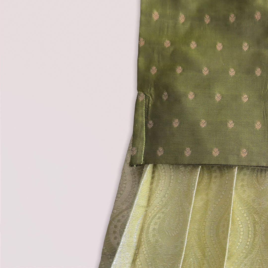 Kalyani - Leaf Green Pattu Pavadai Minipattu