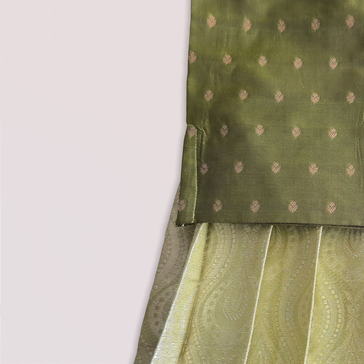 Kalyani - Leaf Green Pattu Pavadai Minipattu
