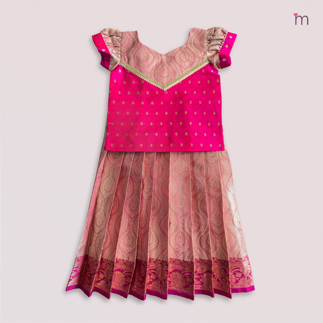 Kalyani - Pink Pattu Pavadai Minipattu