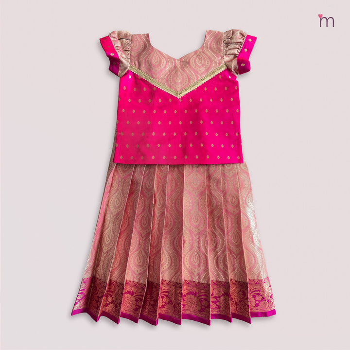 Kalyani - Pink Pattu Pavadai Minipattu