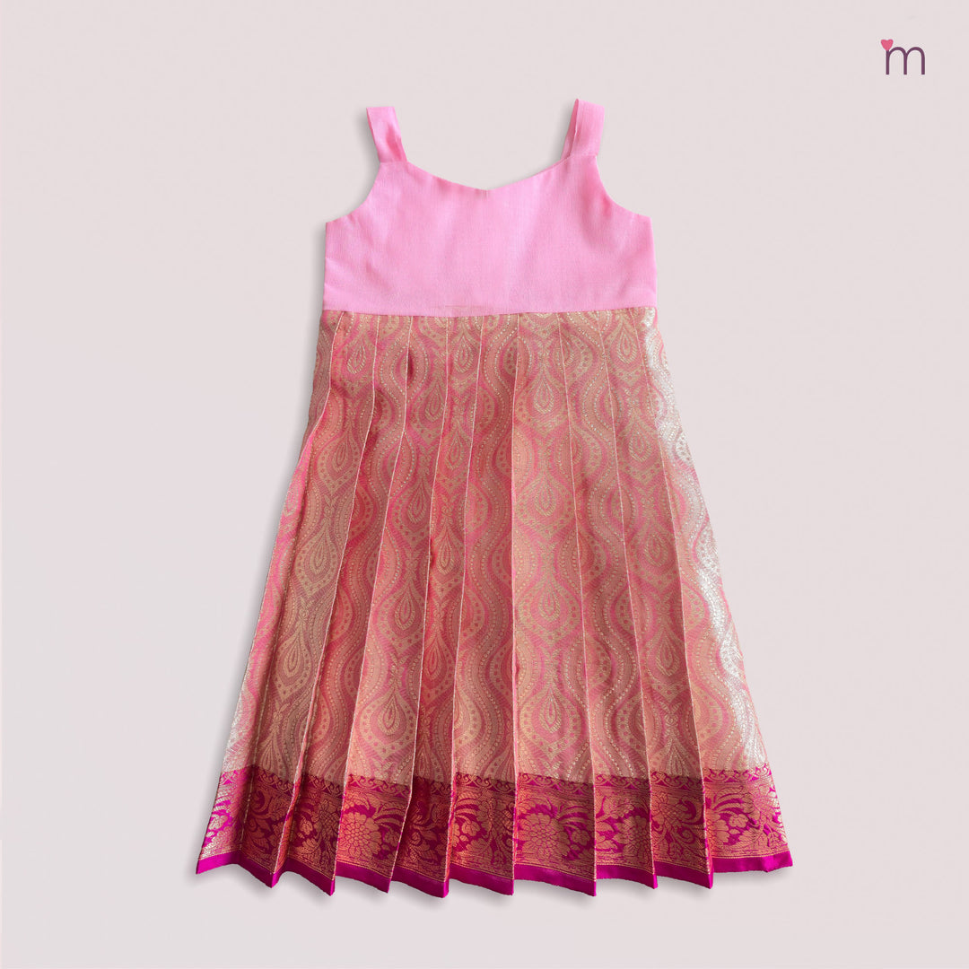 Kalyani - Pink Pattu Pavadai Minipattu